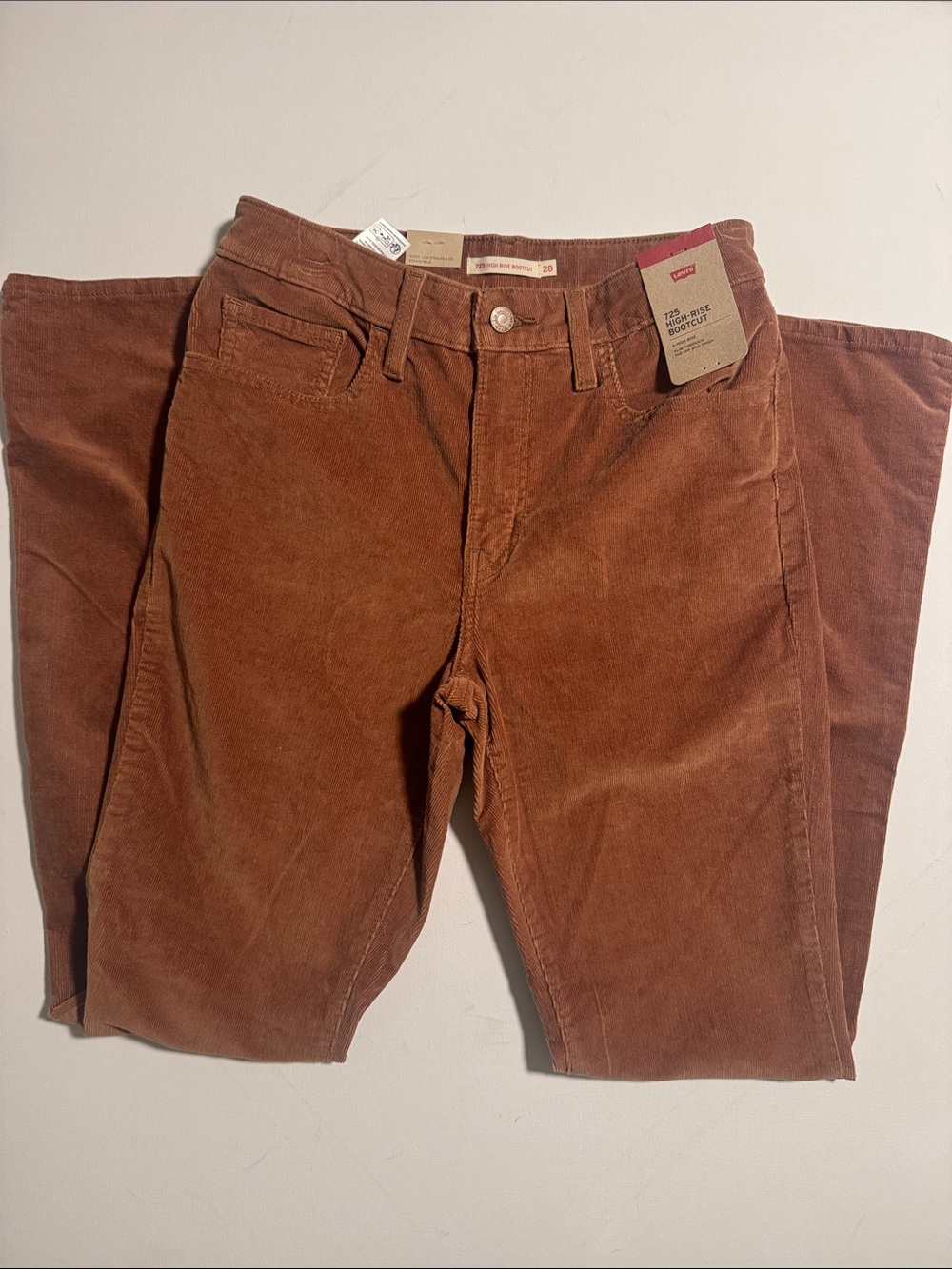Levis Corduroy Pants Womens 28 32 725 High Rise Bootcut - Picture 3 of 4